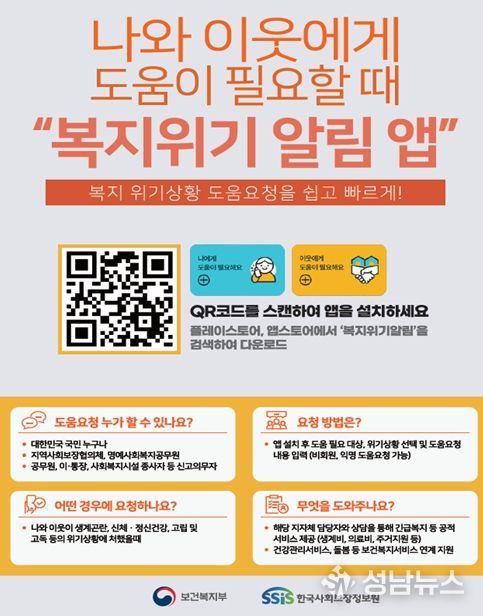 위기가구 있을 땐‘복지위기 알림 앱’신고